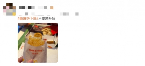麦当劳脆薯饼限时全日制供应结束 网友直呼“下班”太快(图5) 游侠网5