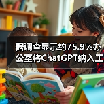 据调查显示约75.9%办公室将ChatGPT纳入工作流程(图4) 据调查显示约75.9%办公室将ChatGPT纳入工作流程(图4)