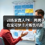 训练家真人PK：两男子在宝可梦卡片贩售机前大打出手