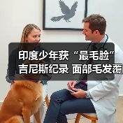 印度少年获“最毛脸”吉尼斯纪录 面部毛发覆盖超95%(图3) 印度少年获“最毛脸”吉尼斯纪录 面部毛发覆盖超95%(图3)