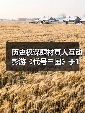 历史权谋题材真人互动影游《代号三国》于1月3日开机(图4) 历史权谋题材真人互动影游《代号三国》于1月3日开机(图4)